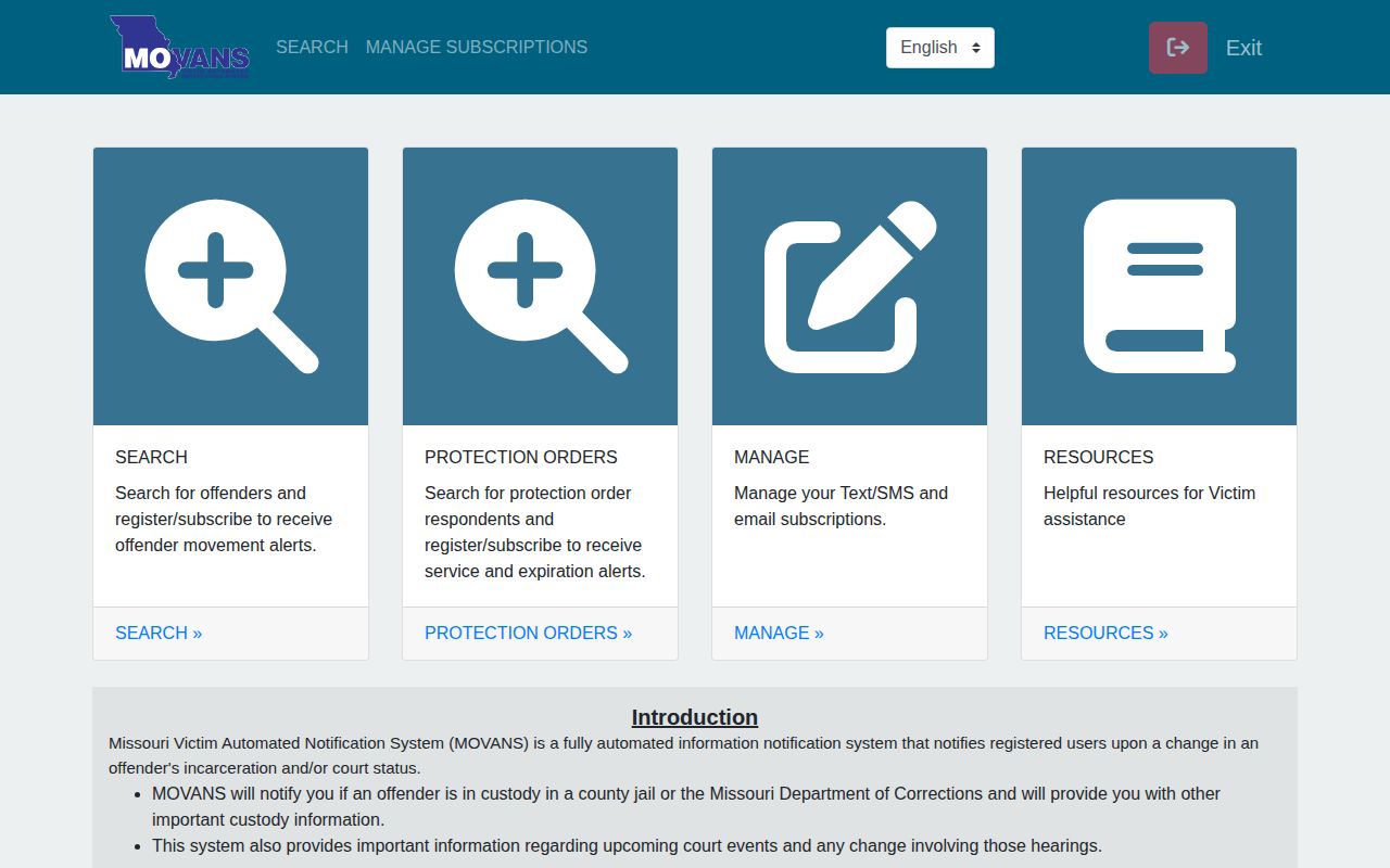 Douglas County MOVANS inmate search and release alert portal